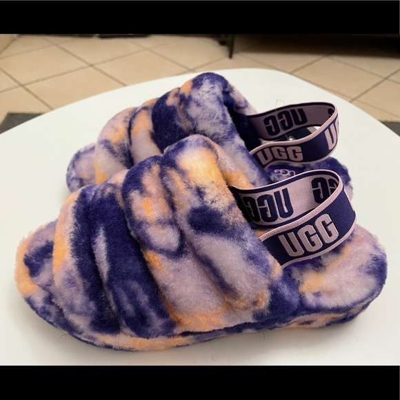 UGG Fluff Yeah fluffy slide in violet marble - Picture 9 of 12